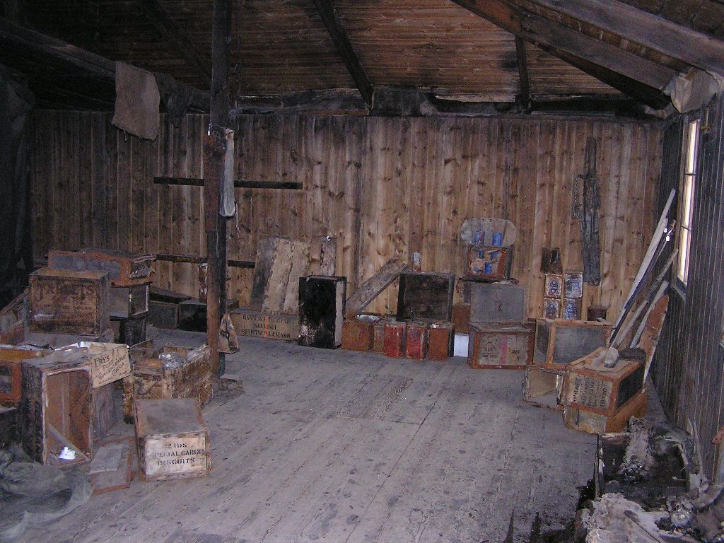 Inside Discovery Hut.